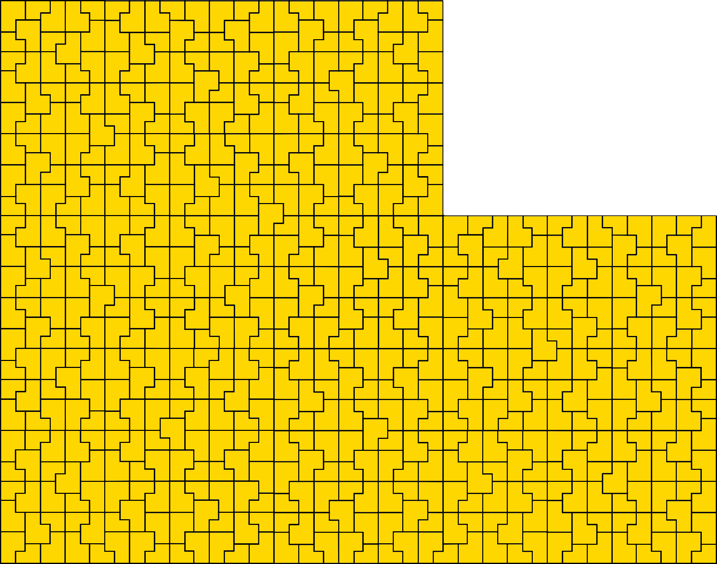 Golden b shapes tiling a plane